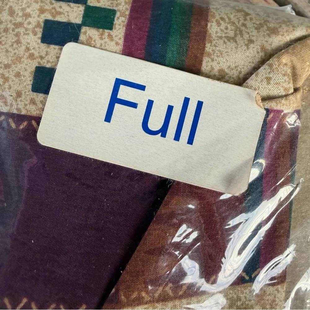 Vintage Dan River Southwestern 4-Piece Full Size Sheet Set NIP Cotton/Poly USA